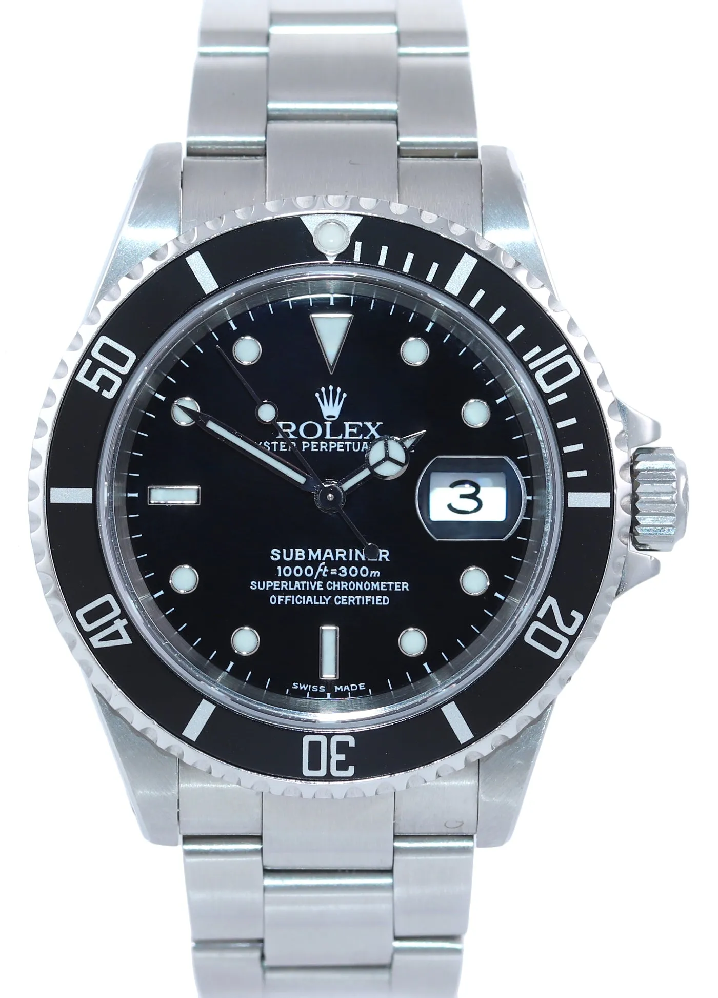 2001 MINT PAPERS MINT Rolex Submariner Date 16610 Steel SEL 40mm Watch Box