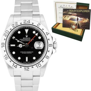 2003 Rolex Explorer II Black SEL 40mm GMT Watch 16570 JAPANESE PAPERS FULL SET