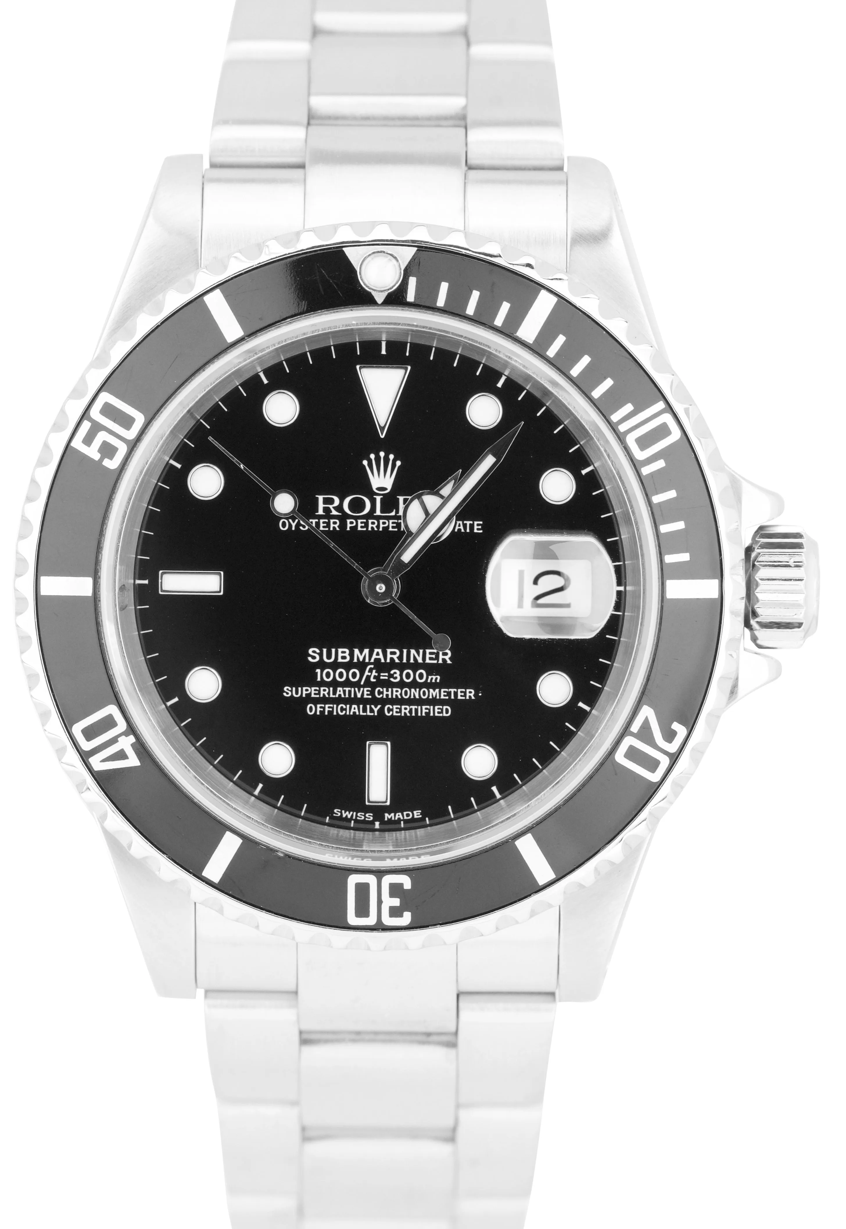 2003 Rolex Submariner Date Stainless Steel Black 40mm Dive Watch SEL 16610 T