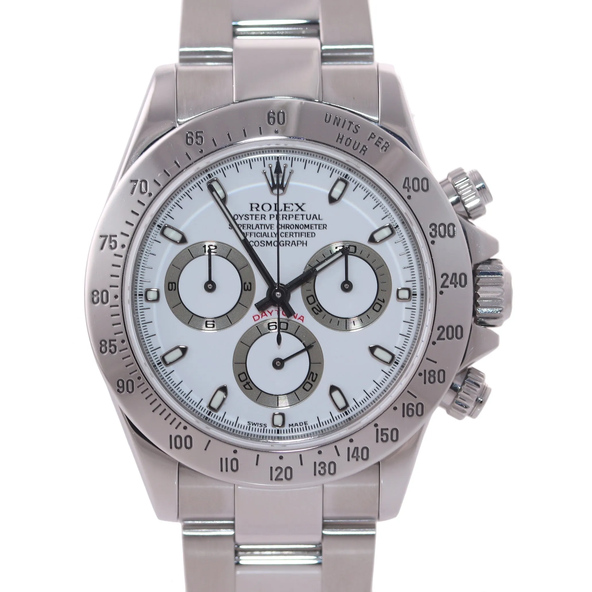 2004 Rolex Daytona 116520 White Dial Steel 40mm Chrono Watch Box