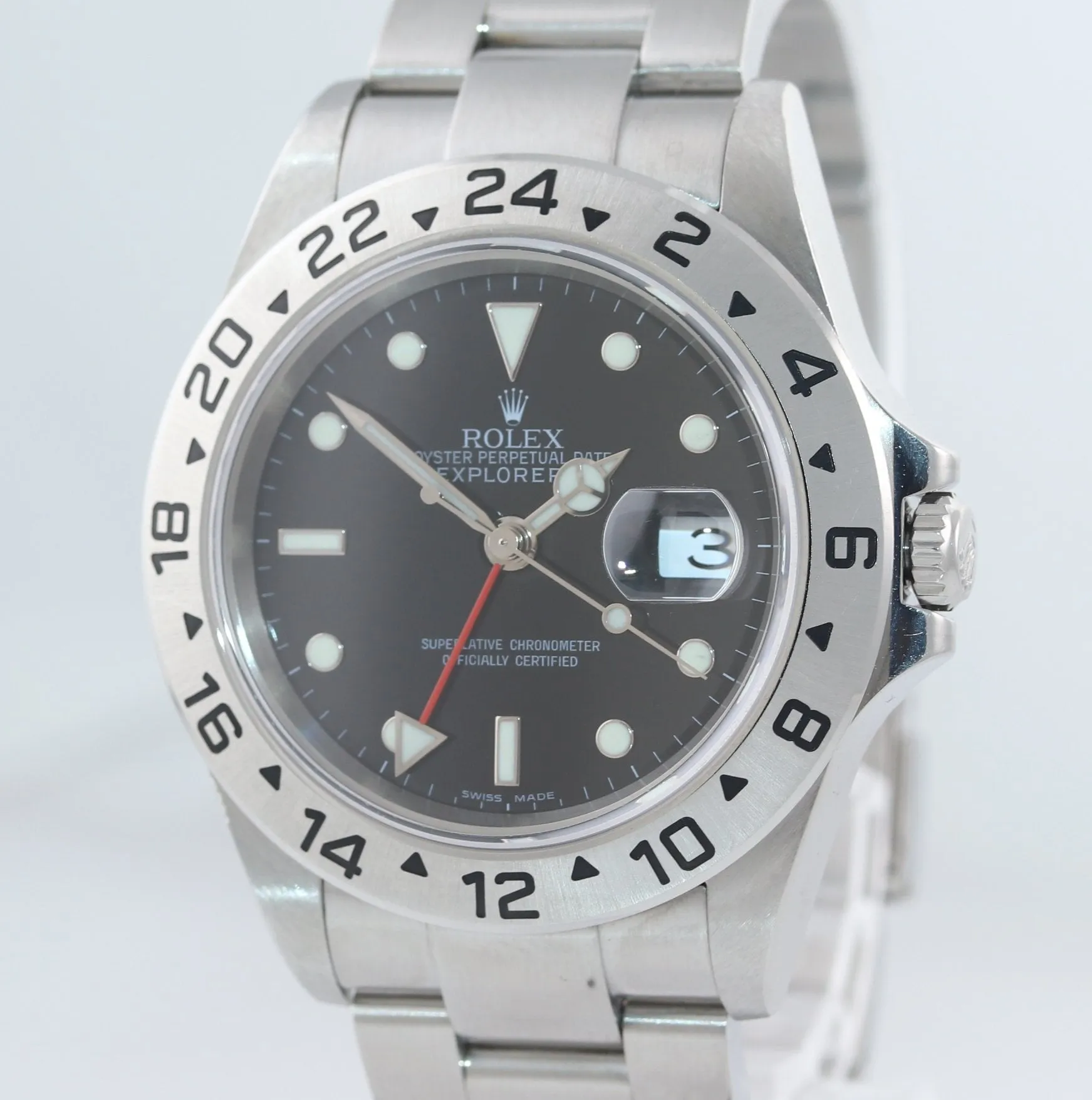2004 Rolex Explorer II 16570 Stainless Steel Black Date GMT 40mm Watch Box