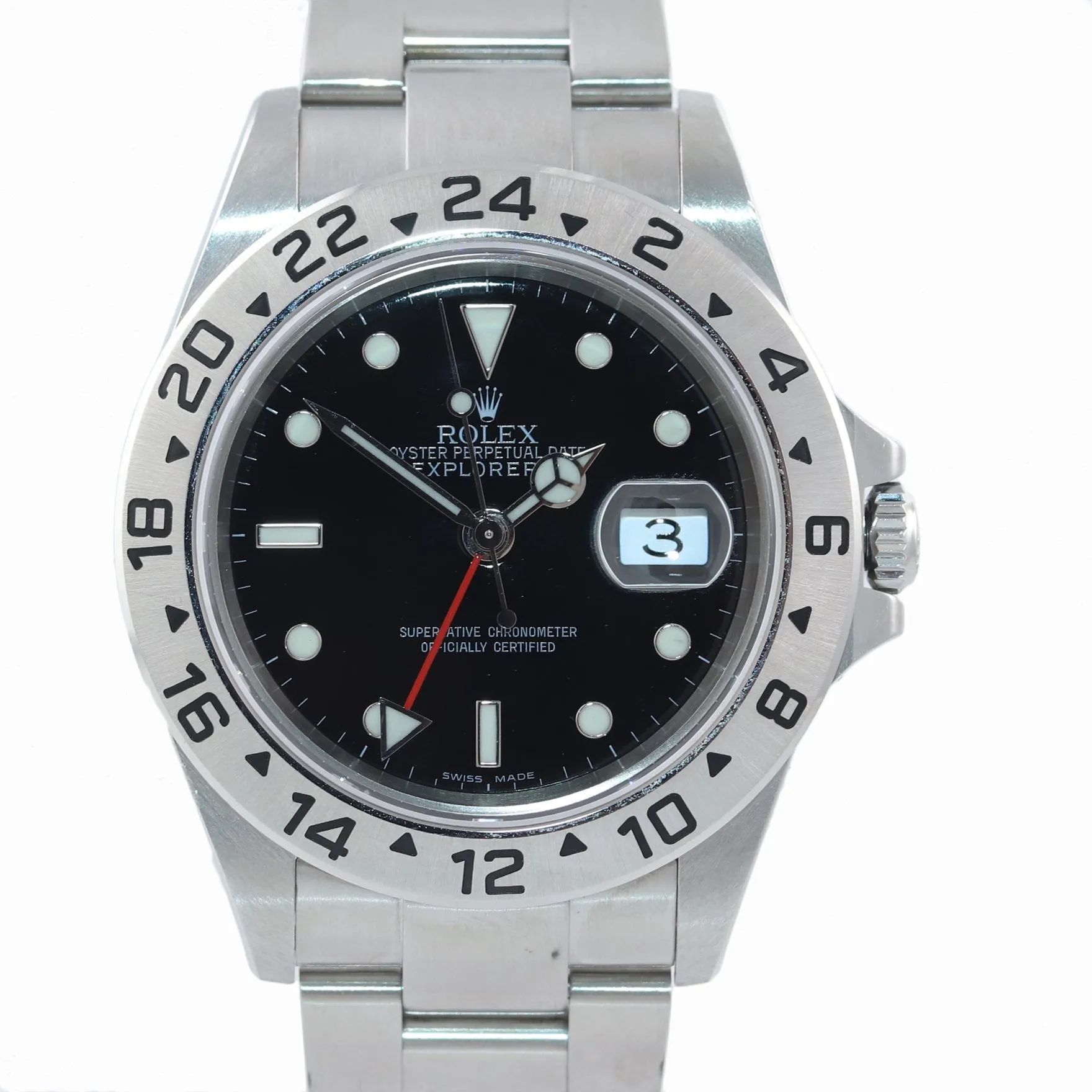 2004 Rolex Explorer II 16570 Stainless Steel Black Date GMT 40mm Watch Box