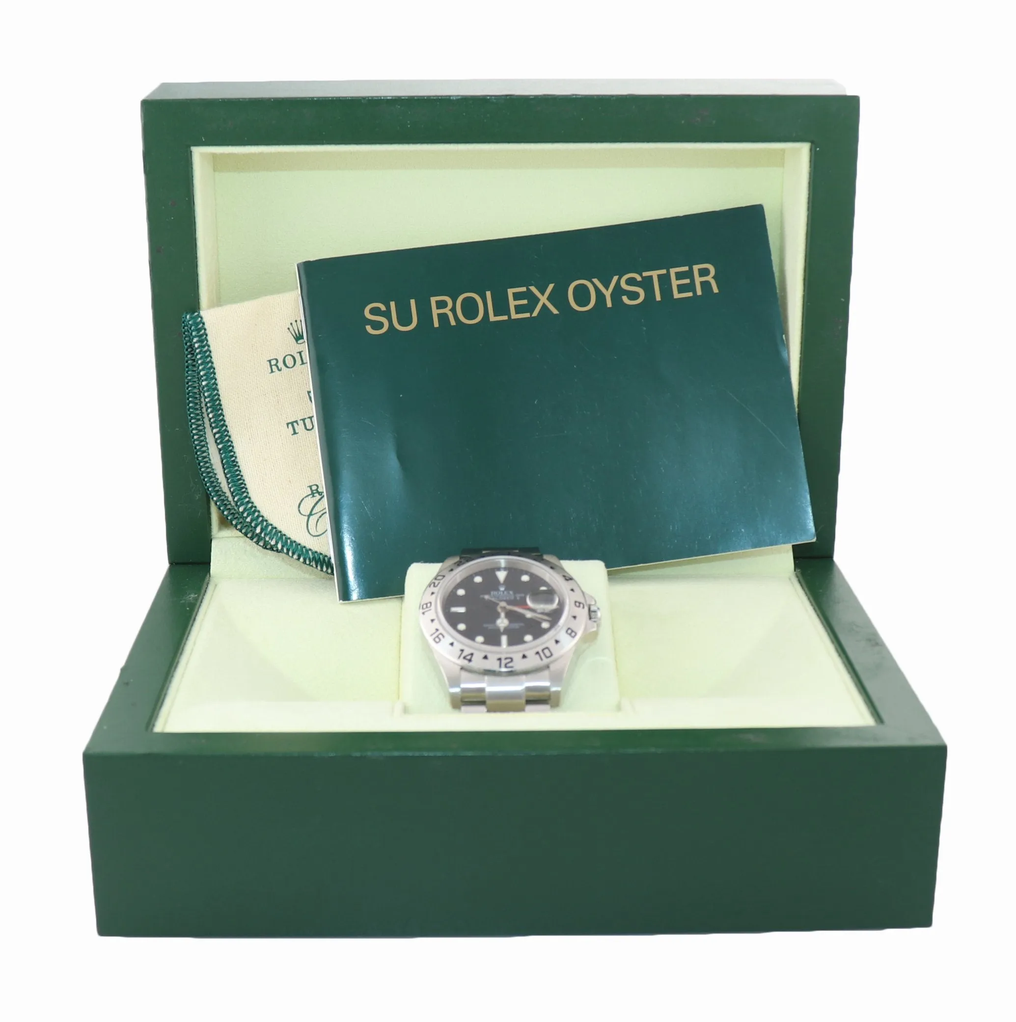 2004 Rolex Explorer II 16570 Stainless Steel Black Date GMT 40mm Watch Box