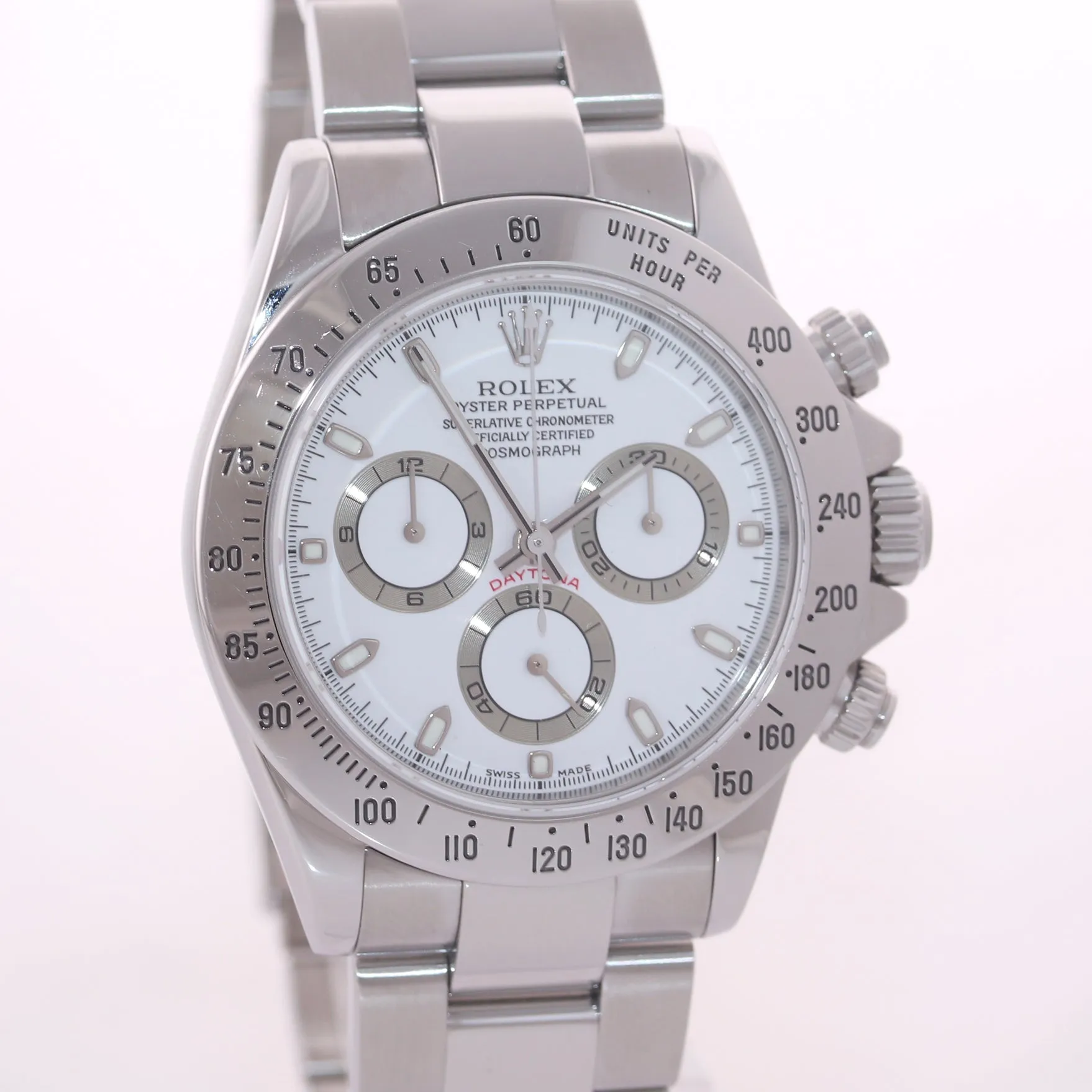 2005 MINT Rolex Daytona 116520 White Dial Steel 40mm Chrono Watch Box
