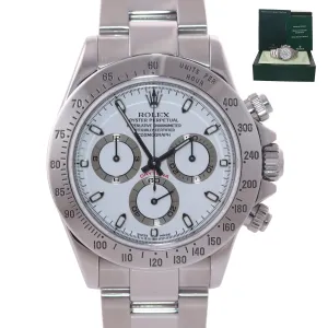 2005 MINT Rolex Daytona 116520 White Dial Steel 40mm Chrono Watch Box
