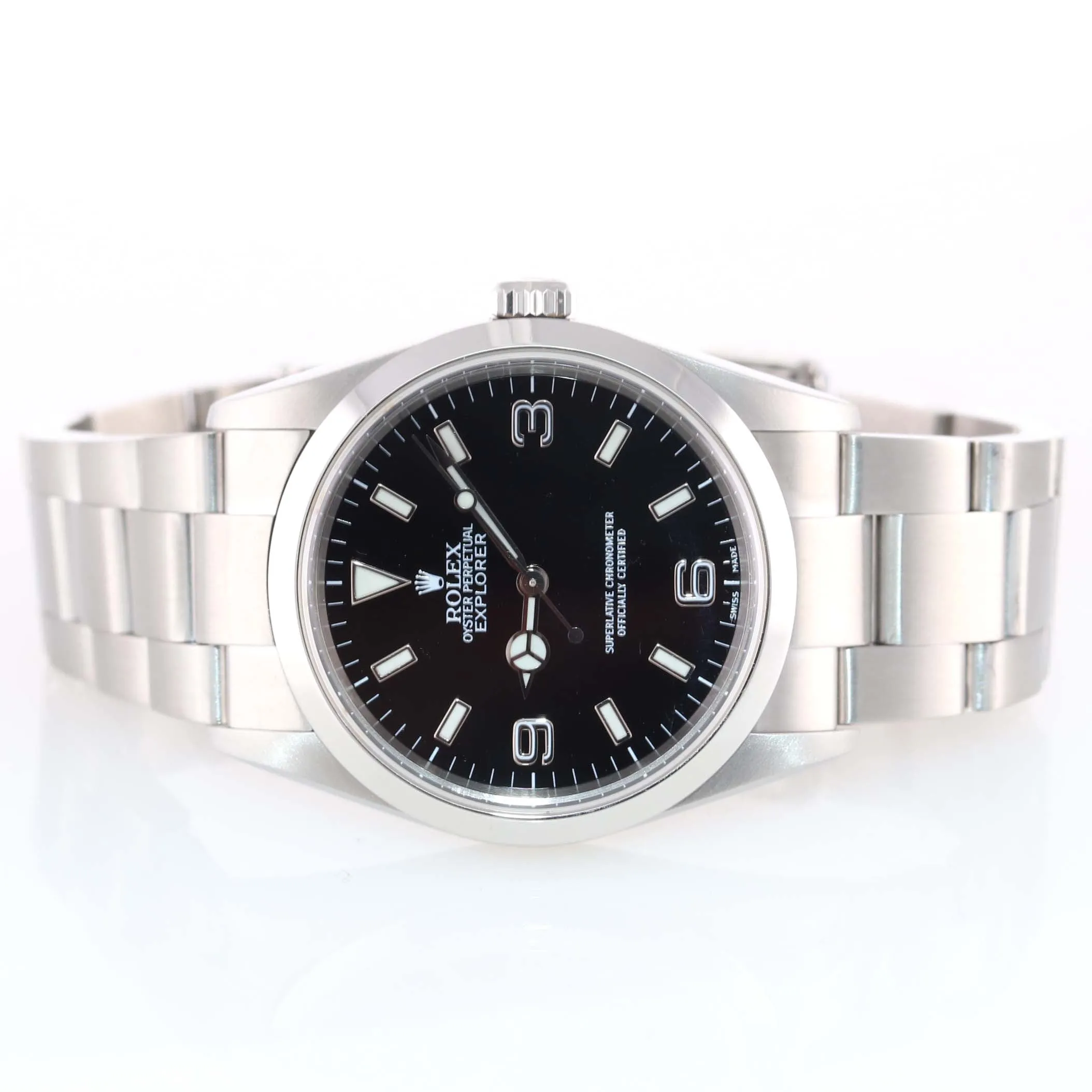 2006 MINT Rolex Explorer I Black 36mm 114270 Steel Black Arabic Dial Lume Watch