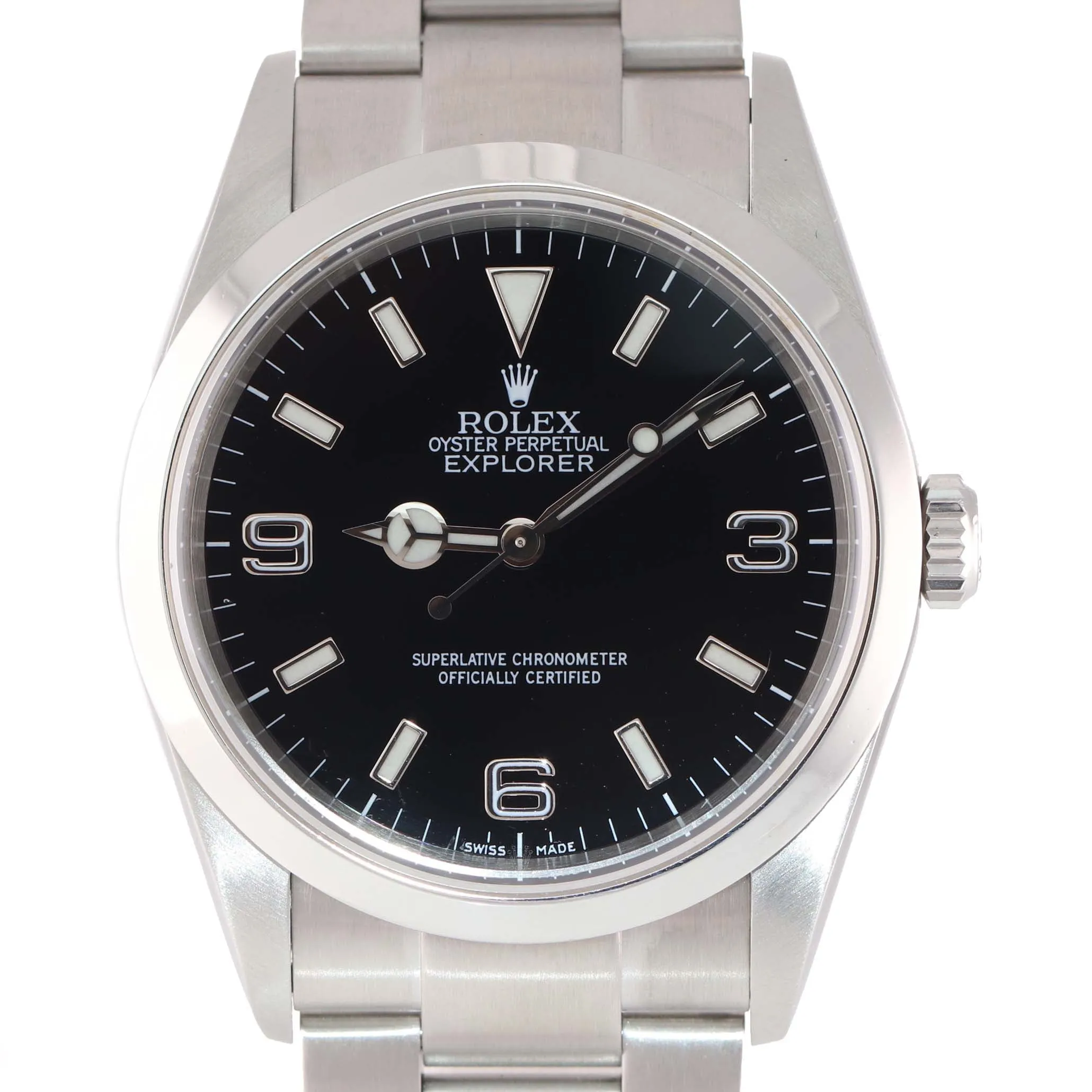 2006 MINT Rolex Explorer I Black 36mm 114270 Steel Black Arabic Dial Lume Watch
