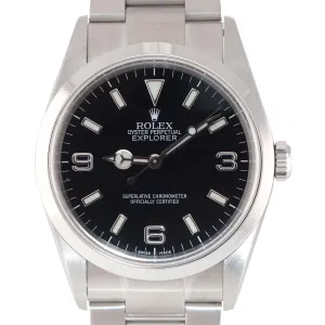 2006 MINT Rolex Explorer I Black 36mm 114270 Steel Black Arabic Dial Lume Watch