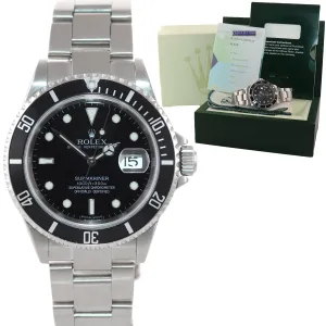 2007 MINT PAPERS MINT Rolex Submariner Date 16610 Steel 40mm Watch Box