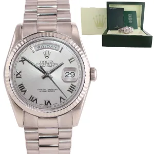 2007 REHAUT Rolex President Silver Roman118239 White Gold Modern Buckle Watch