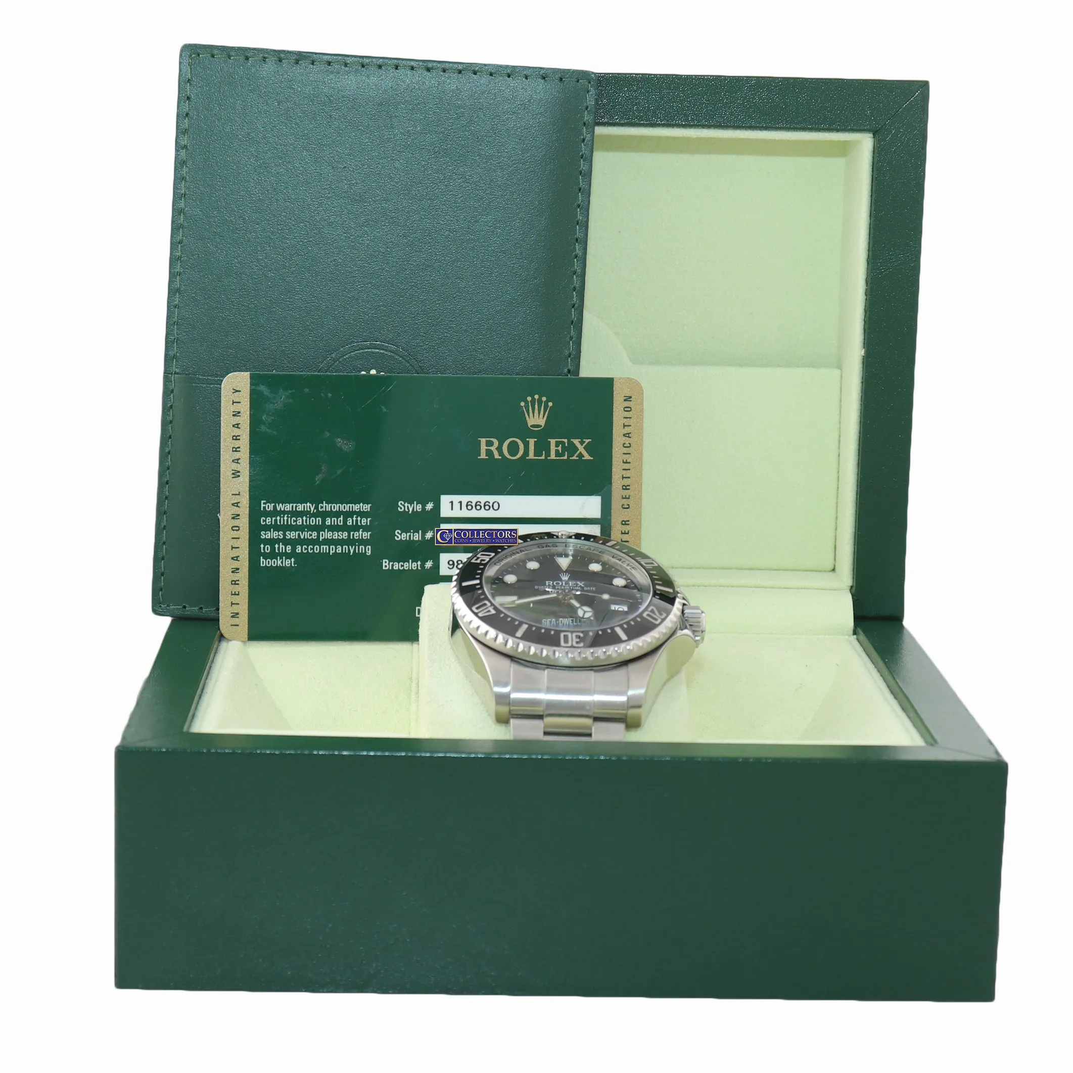 2010 PAPERS Rolex Sea-Dweller DEEPSEA 116660 Steel 44mm Black Ceramic Dive Watch
