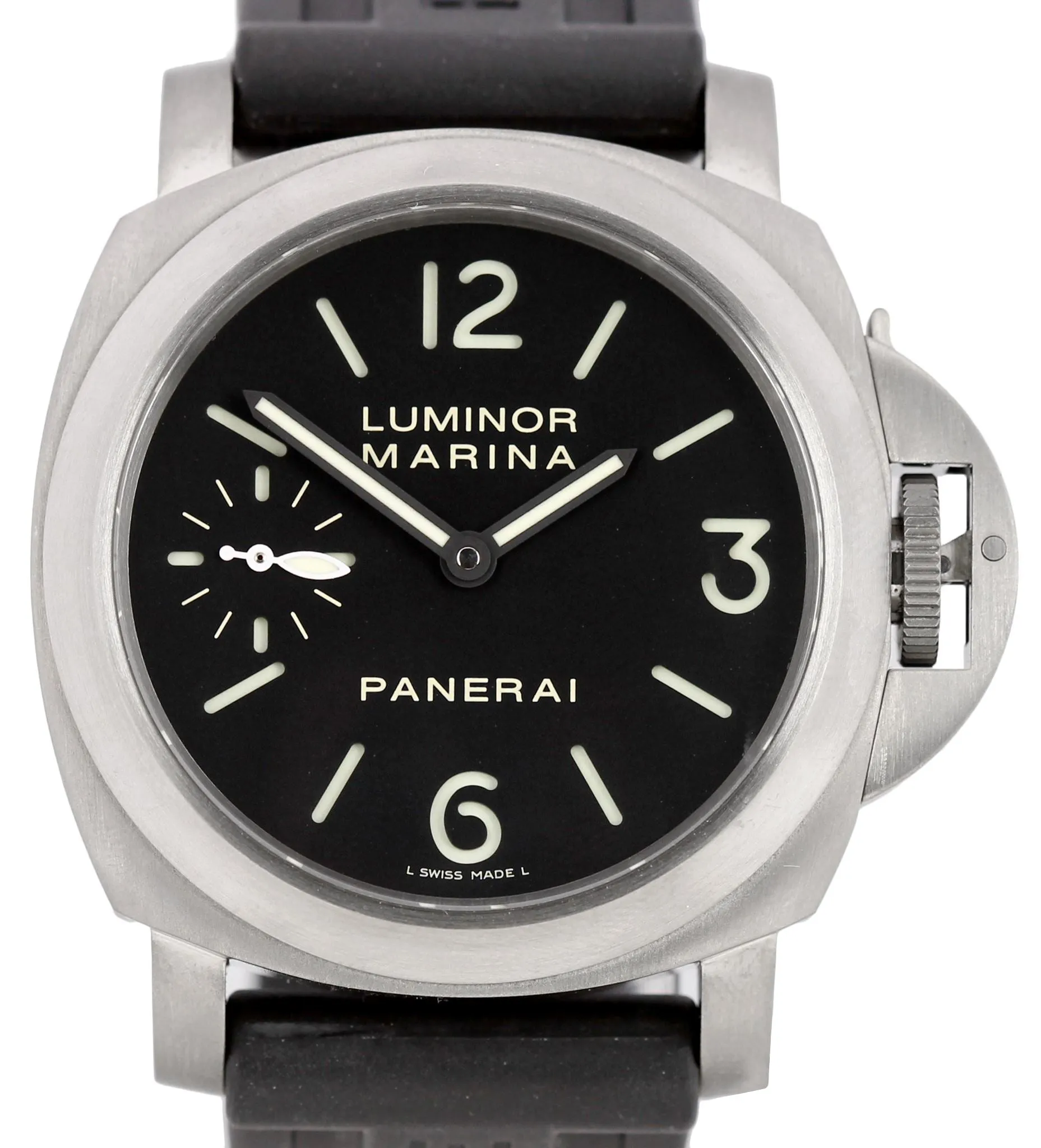 2012 Panerai PAM 177 44mm Luminor Marina Titanium Manual Rubber Watch PAM00177