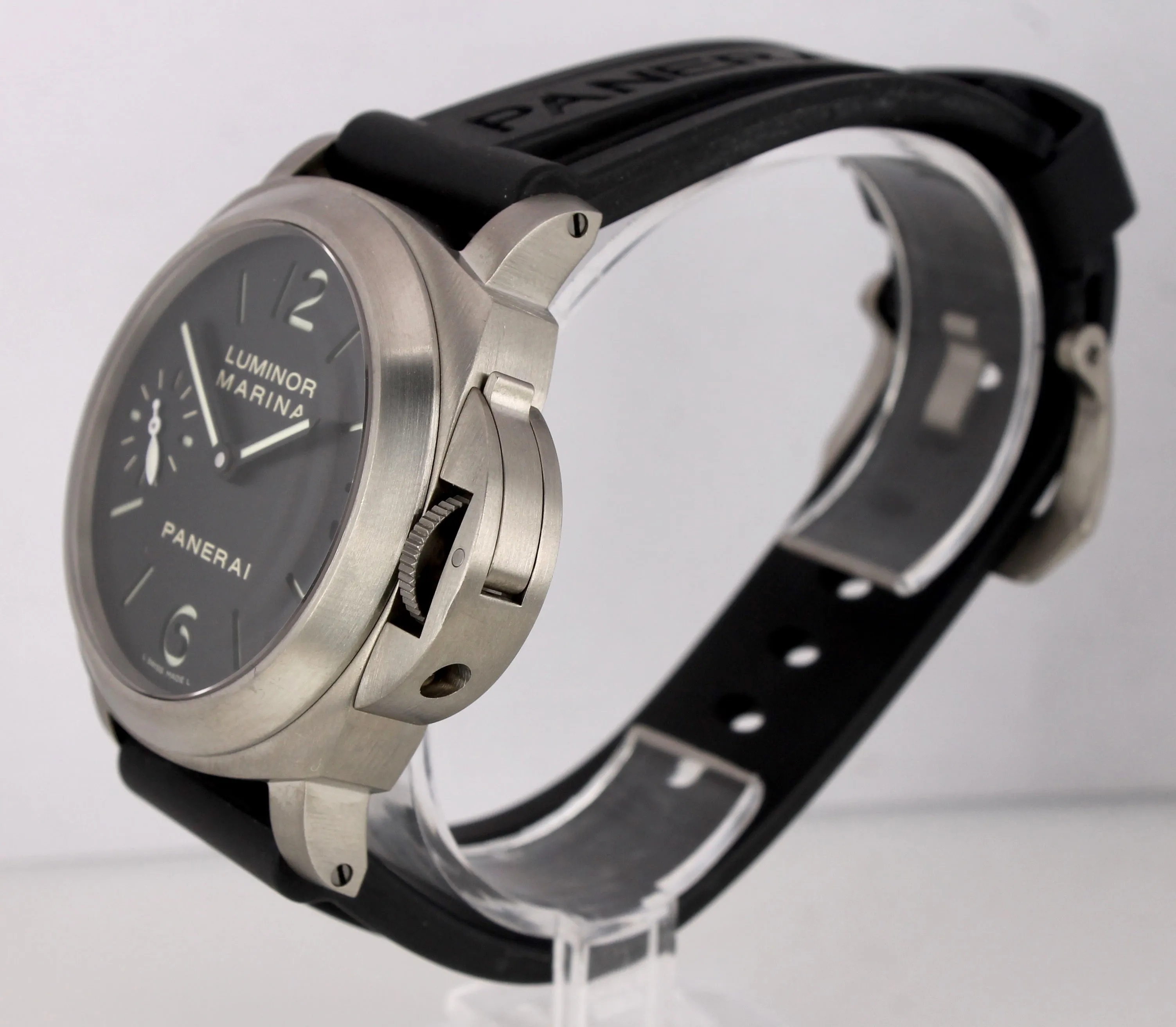 2012 Panerai PAM 177 44mm Luminor Marina Titanium Manual Rubber Watch PAM00177