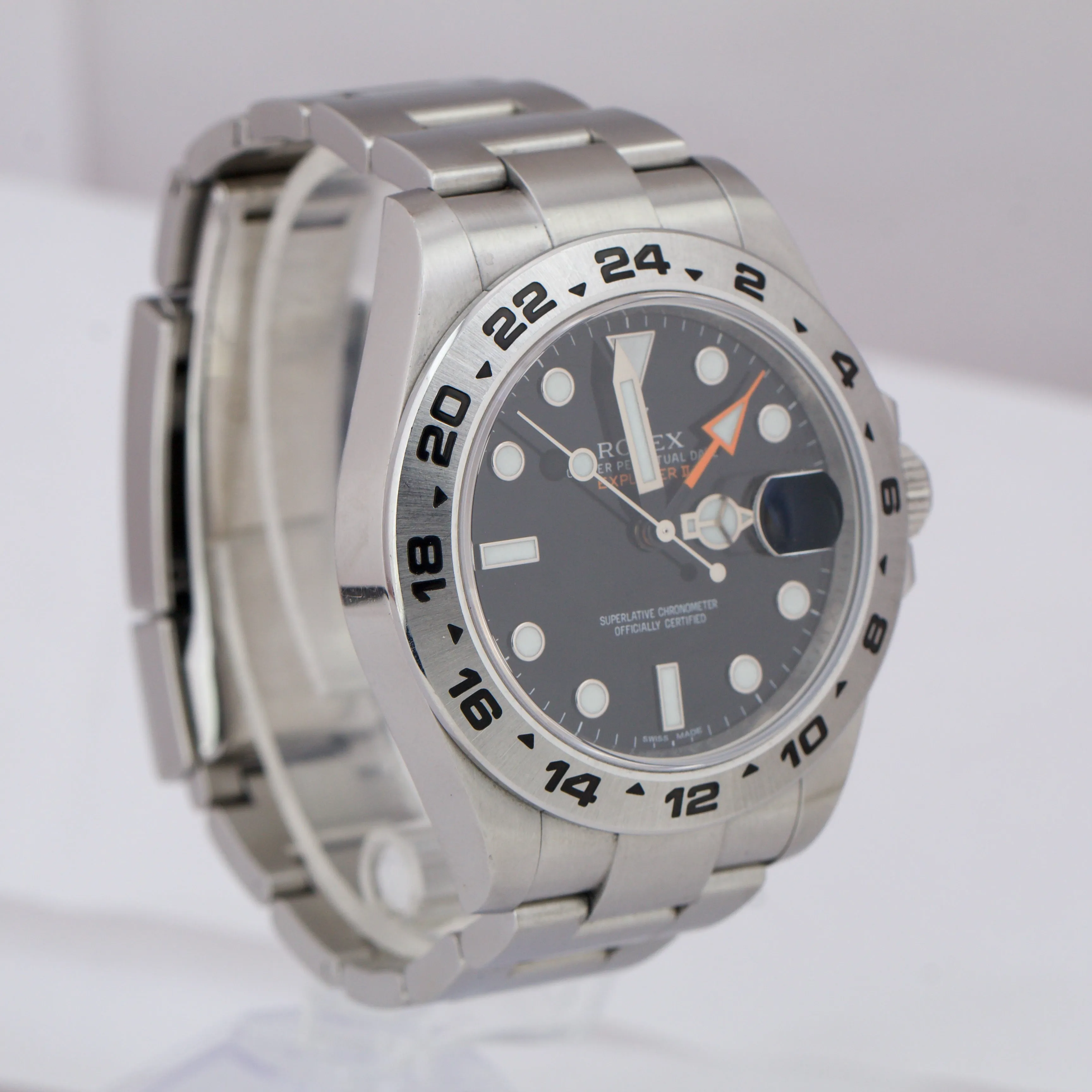 2014 UNPOL. Rolex Explorer II Black Orange Stainless 42mm GMT Watch 216570 B P