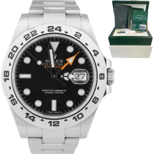 2014 UNPOL. Rolex Explorer II Black Orange Stainless 42mm GMT Watch 216570 B P