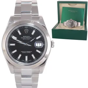 2015-2016 Rolex DateJust II 116300 Black Stick Stainless Steel 41mm Watch Box