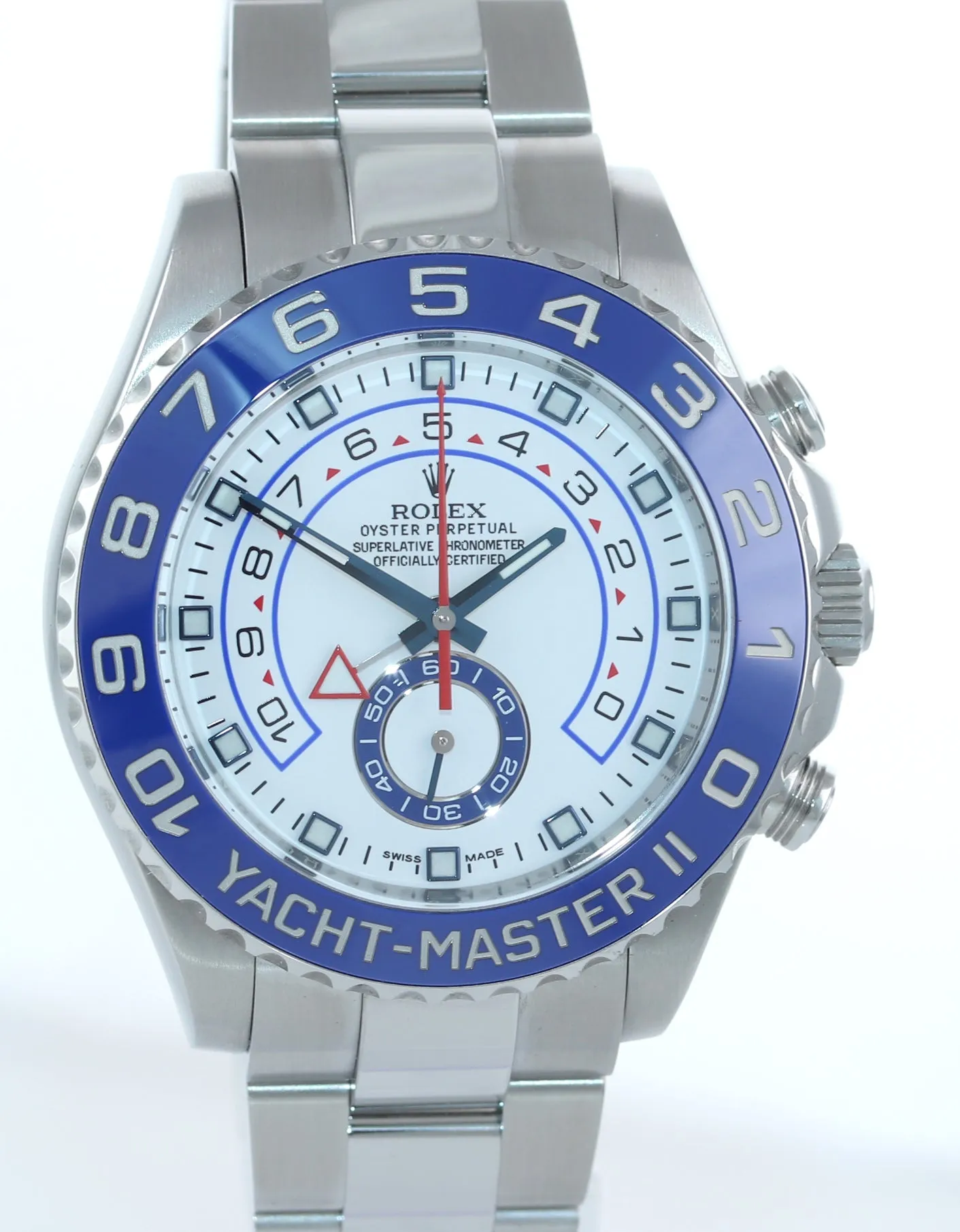 2015 PAPERS Rolex Yacht-Master II 44mm Steel White Blue Ceramic 16680 Watch Box
