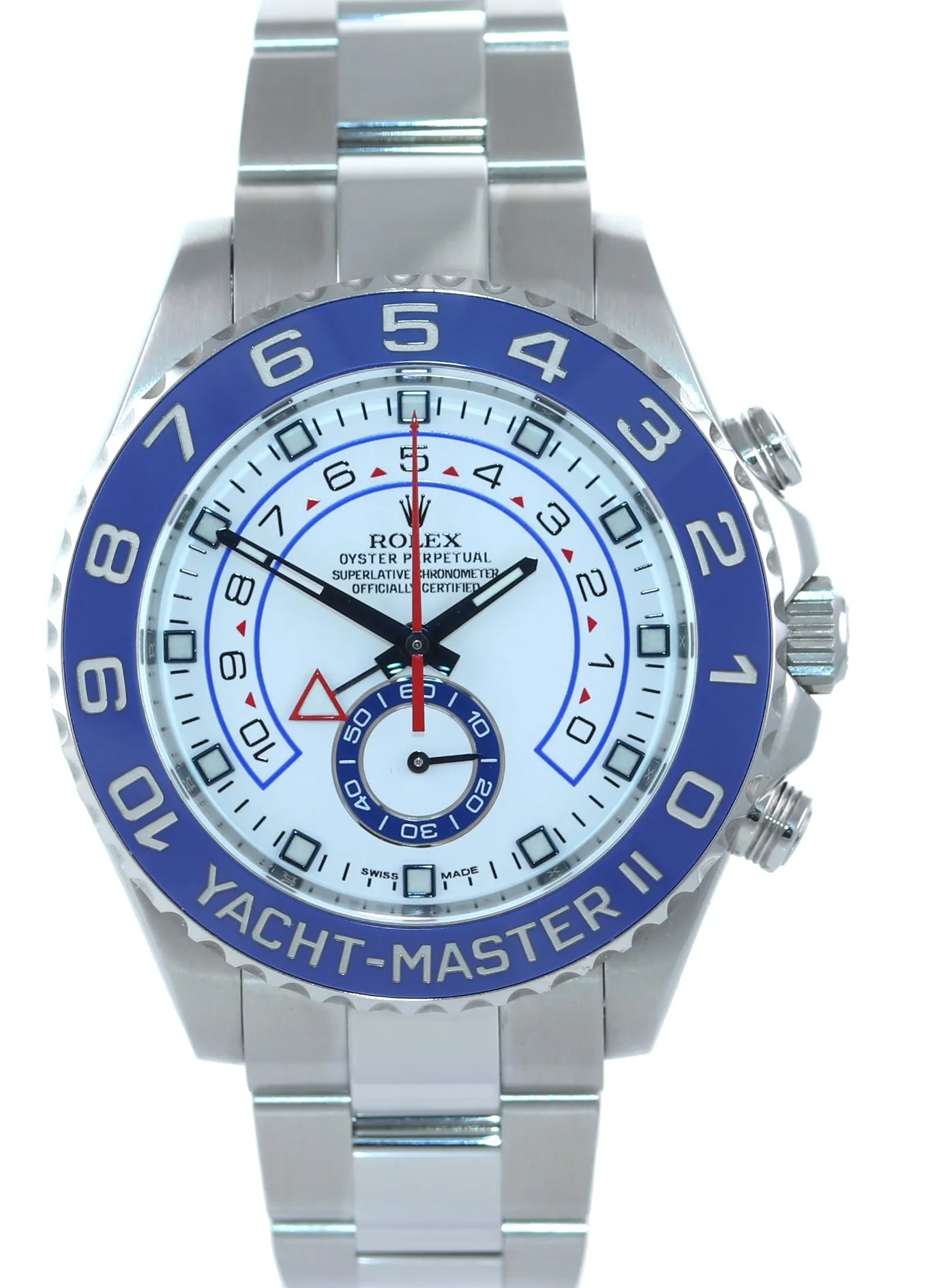 2015 PAPERS Rolex Yacht-Master II 44mm Steel White Blue Ceramic 16680 Watch Box