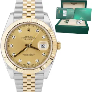 2017 BOX PAPERS Rolex DateJust 41 126333 Champagne Two-Tone 41mm Jubilee Watch
