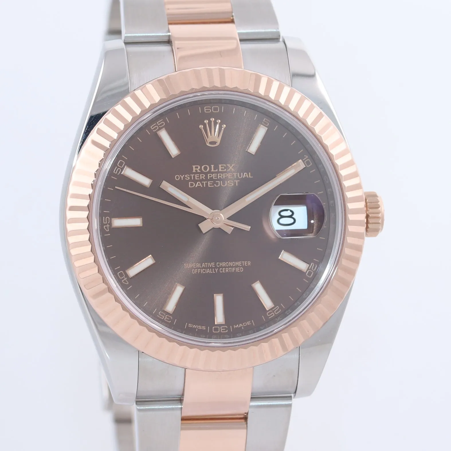 2017 PAPERS Rolex DateJust 41 126331 Brown Everose Gold 18K Two-Tone Watch Box