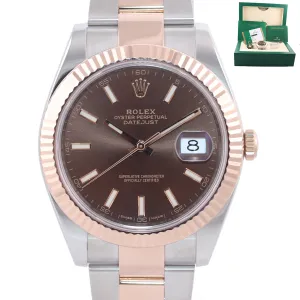 2017 PAPERS Rolex DateJust 41 126331 Brown Everose Gold 18K Two-Tone Watch Box