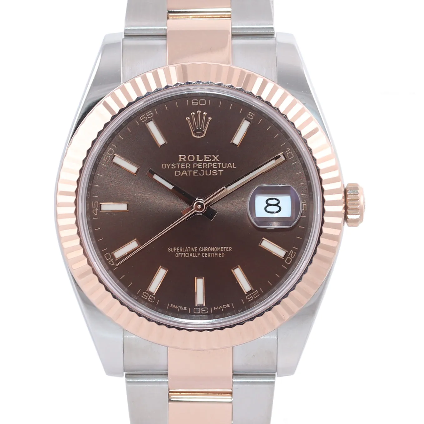 2017 PAPERS Rolex DateJust 41 126331 Brown Everose Gold 18K Two-Tone Watch Box