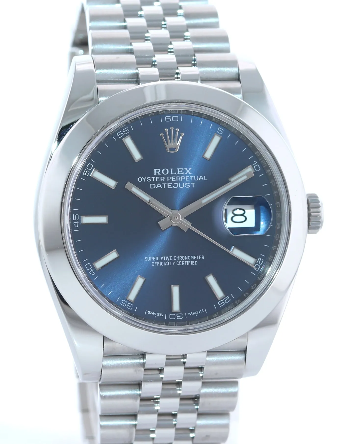 2018 MINT PAPERS Rolex DateJust 41 Steel 126300 Blue Dial Jubilee 41mm Watch Box