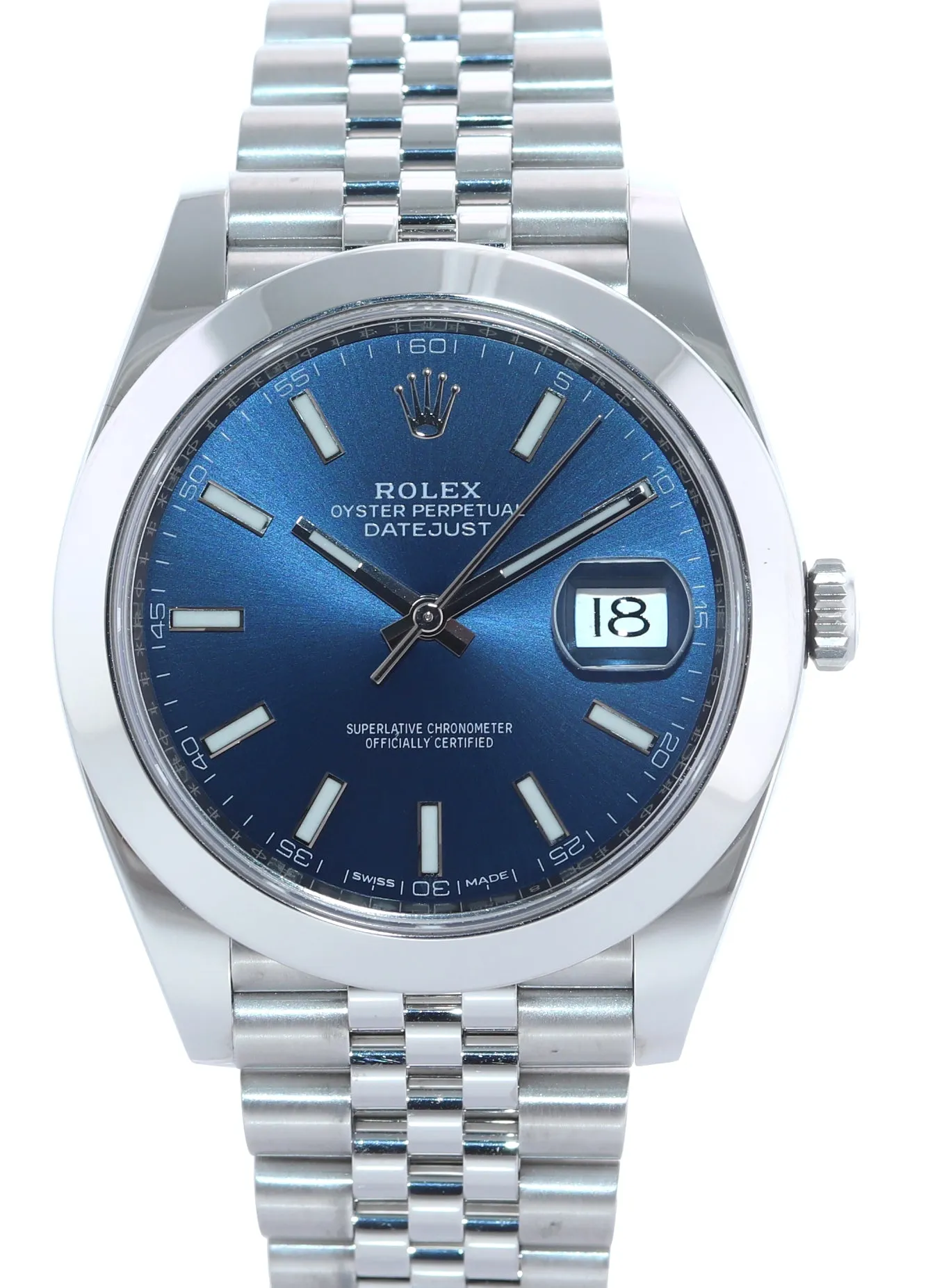 2018 MINT PAPERS Rolex DateJust 41 Steel 126300 Blue Dial Jubilee 41mm Watch Box