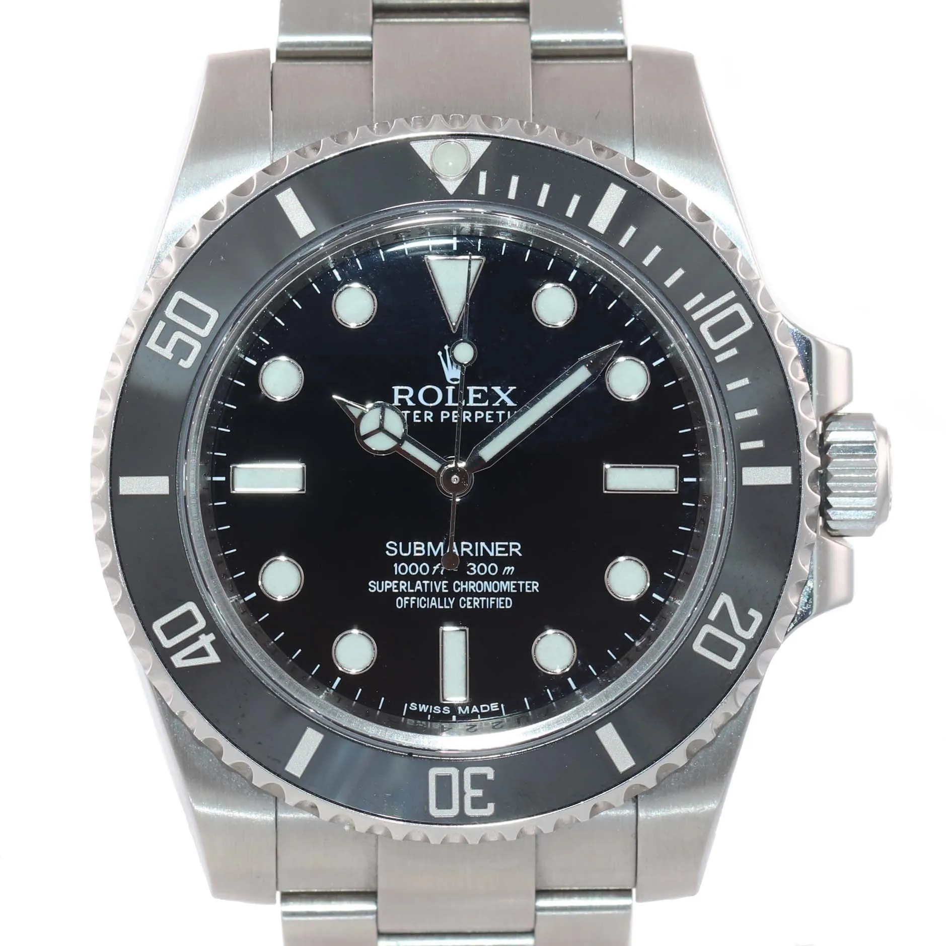 2018 PAPERS MINT Rolex Submariner No-Date 114060 Steel Black Ceramic Watch Box