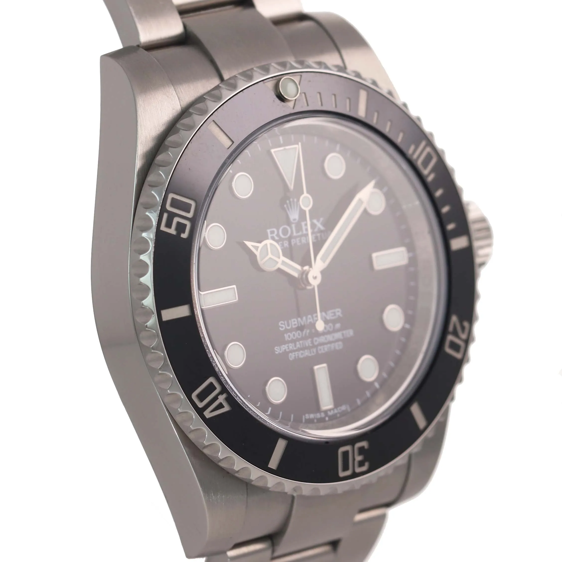 2018 PAPERS MINT Rolex Submariner No-Date 114060 Steel Black Ceramic Watch Box