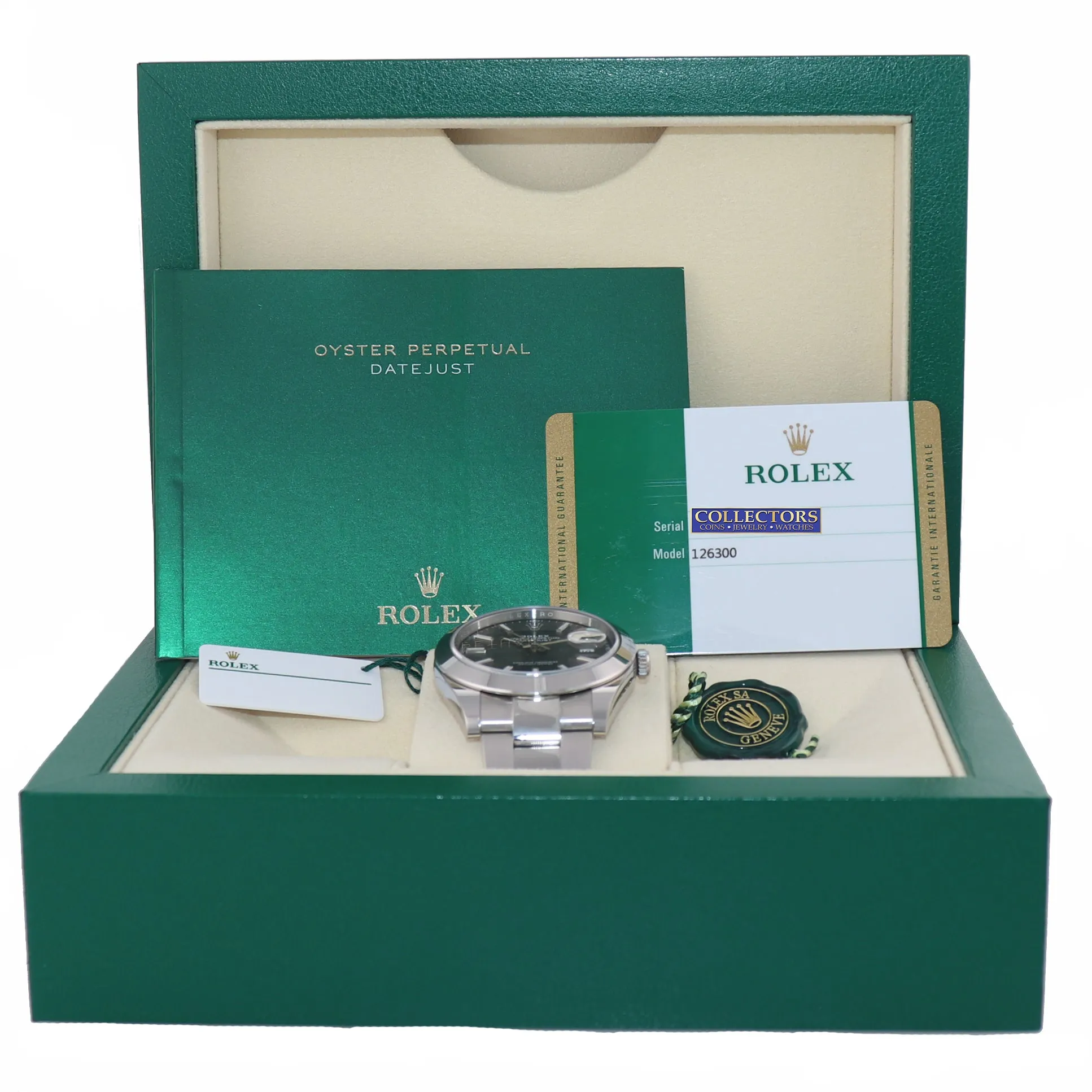2018 PAPERS Rolex DateJust 41 Steel 126300 Rhodium Grey Oyster Band Watch Box