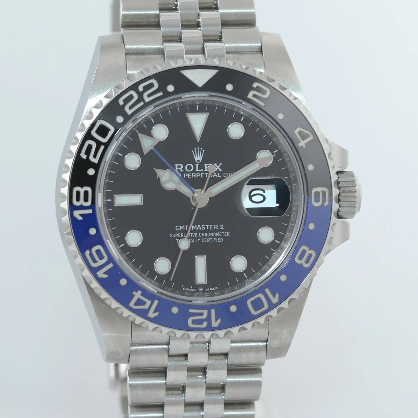 2019 PAPERS Rolex GMT Master Batman Black Blue Jubilee Ceramic 126710 Watch
