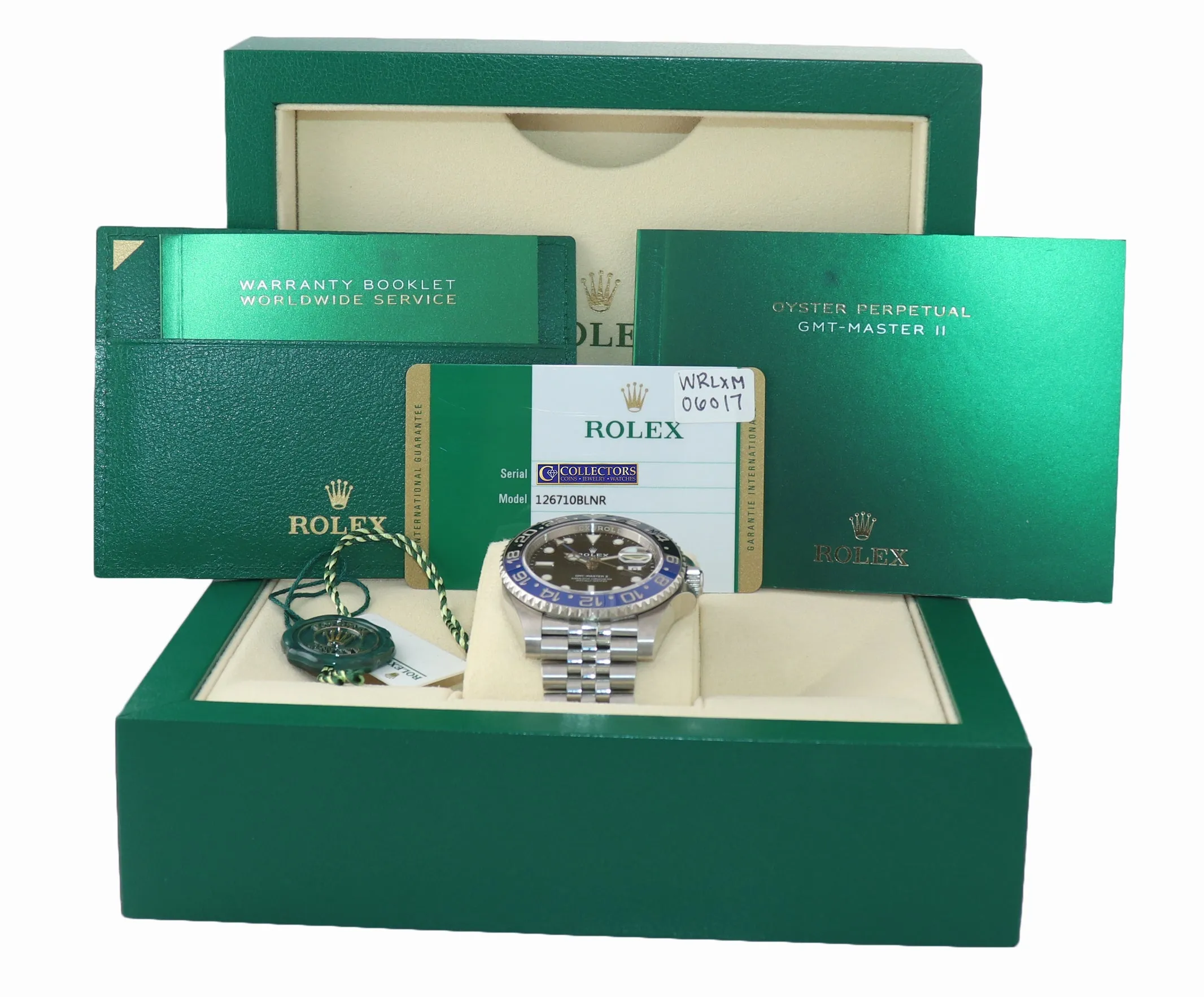 2019 PAPERS Rolex GMT Master Batman Black Blue Jubilee Ceramic 126710 Watch