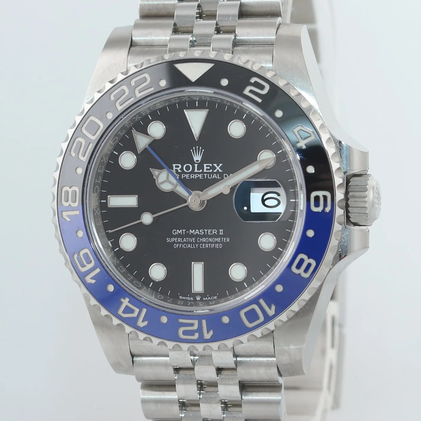 2019 PAPERS Rolex GMT Master Batman Black Blue Jubilee Ceramic 126710 Watch
