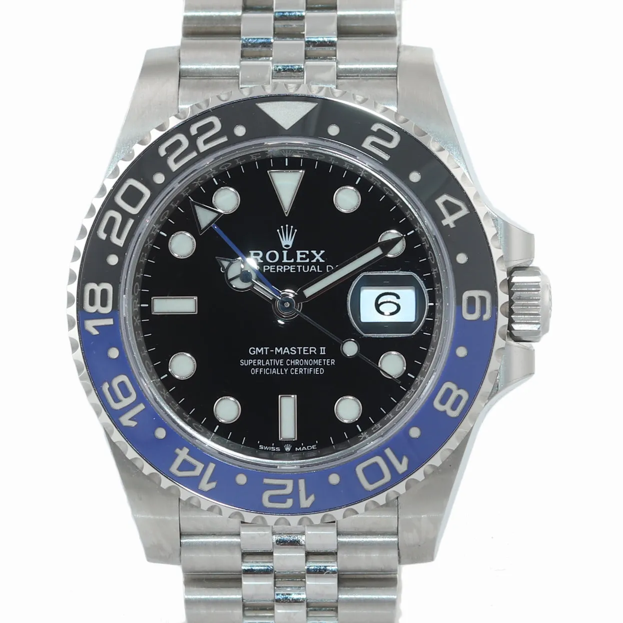 2019 PAPERS Rolex GMT Master Batman Black Blue Jubilee Ceramic 126710 Watch