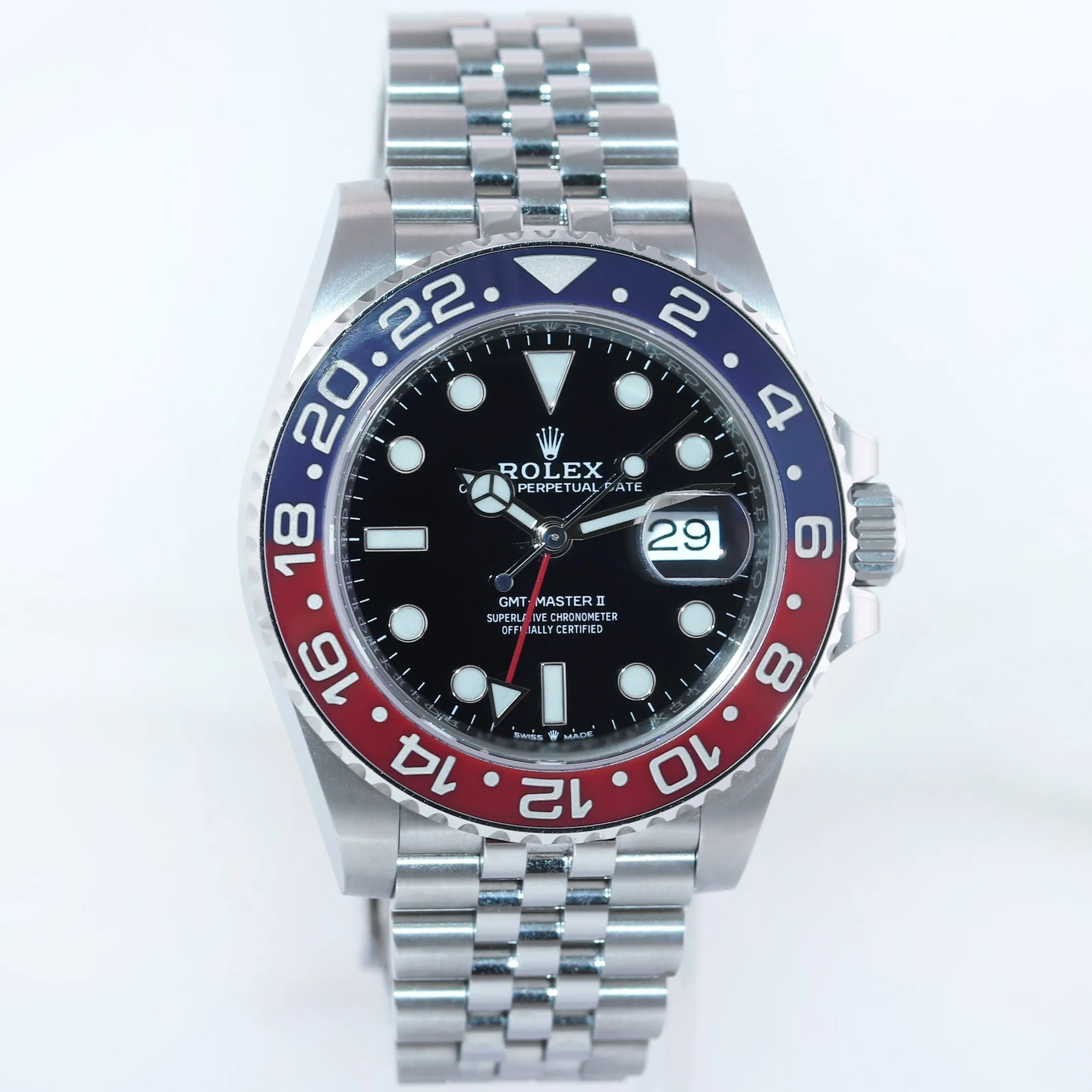 2020 NEW PAPERS Rolex 126710 GMT Master PEPSI Blue Ceramic Jubilee Watch Box