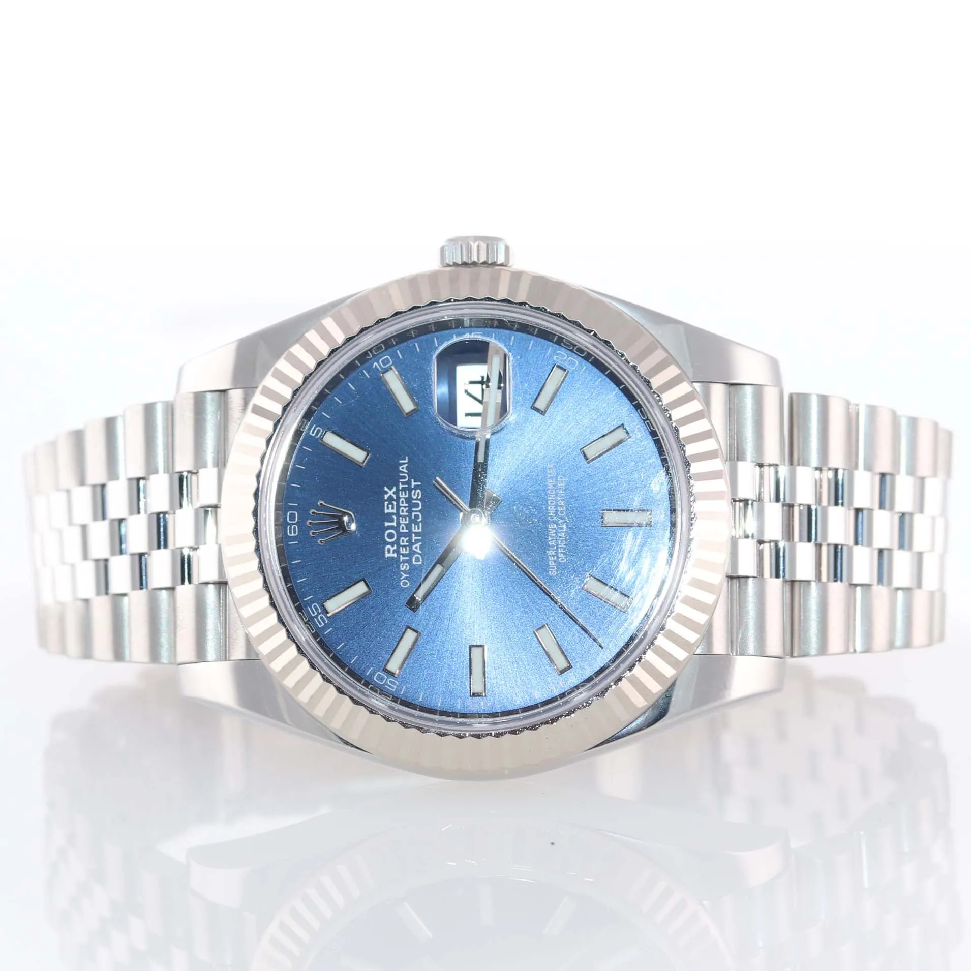 2020 NEW PAPERS Rolex DateJust 41 Blue Stick 126334 Steel Gold Jubilee Watch Box