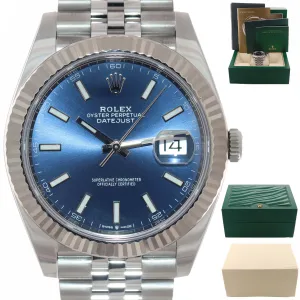 2020 NEW PAPERS Rolex DateJust 41 Blue Stick 126334 Steel Gold Jubilee Watch Box
