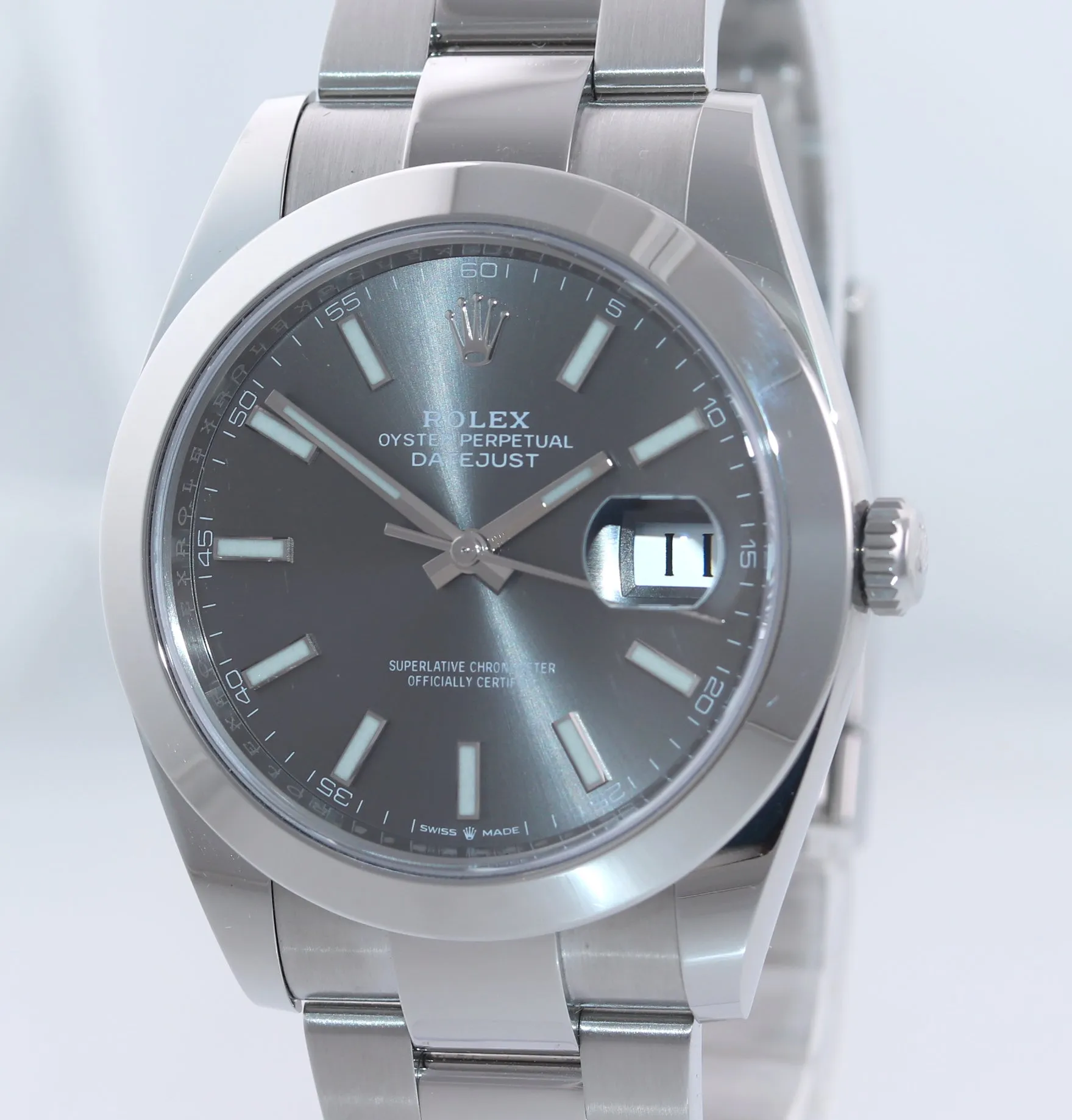 2020 PAPERS Rolex DateJust 41 Steel 126300 Dark Rhodium Oyster 41mm Watch Box