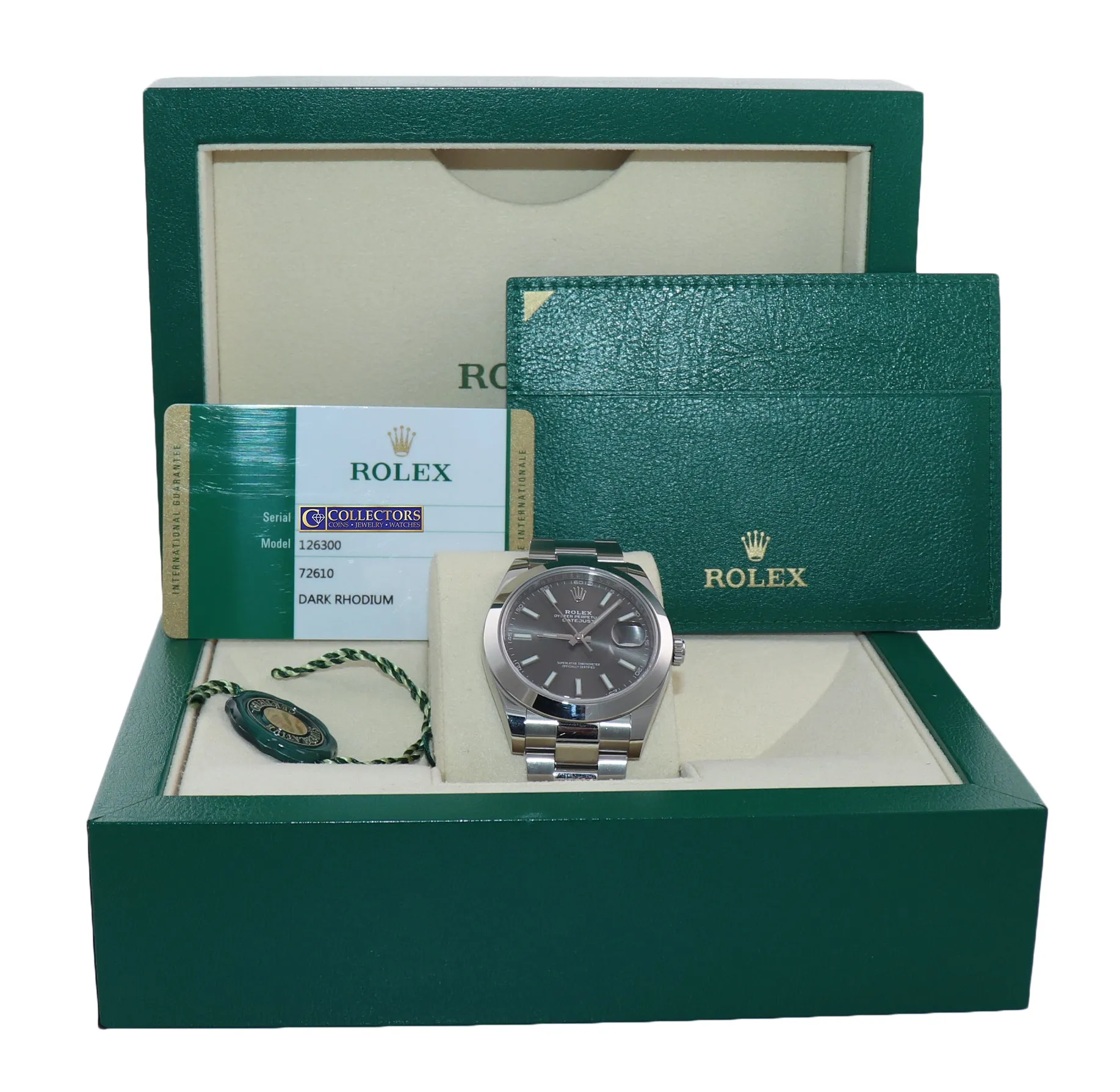 2020 PAPERS Rolex DateJust 41 Steel 126300 Dark Rhodium Oyster 41mm Watch Box