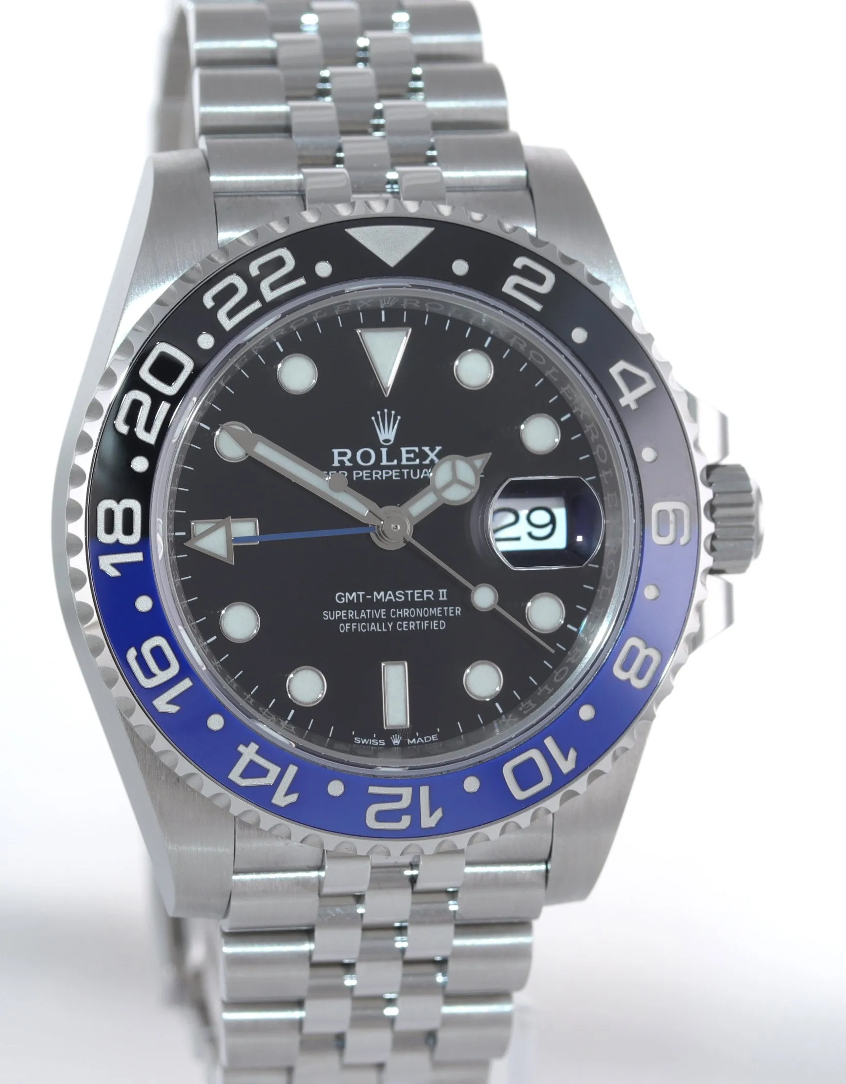 2020 PAPERS Rolex GMT Master Batman Black Blue Jubilee Ceramic 126710 Watch