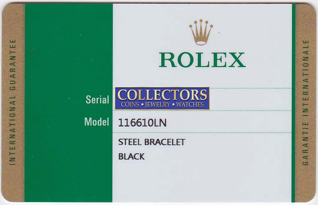 2020 PAPERS Rolex Submariner 116610 Steel Black Ceramic 40mm Watch Box
