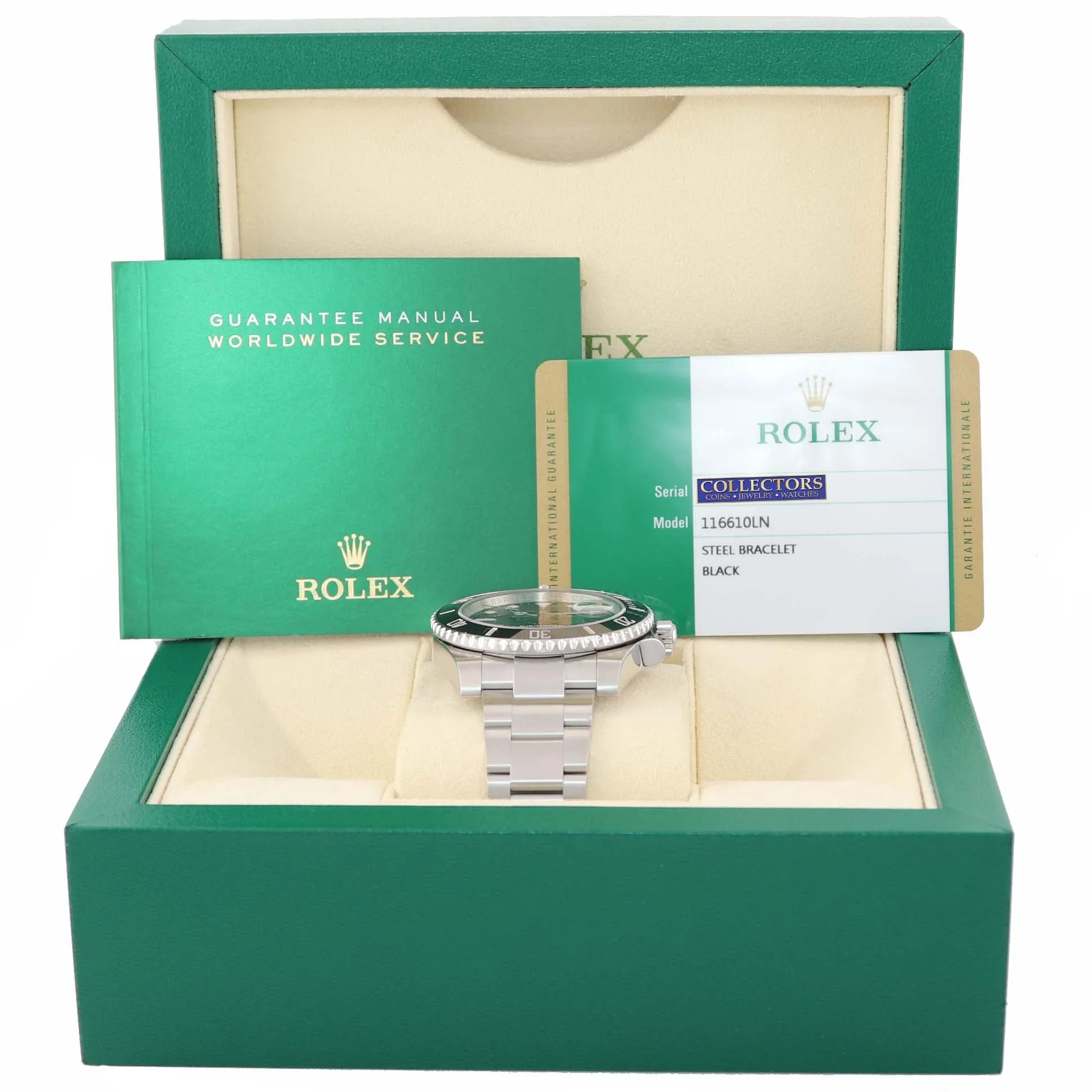 2020 PAPERS Rolex Submariner 116610 Steel Black Ceramic 40mm Watch Box