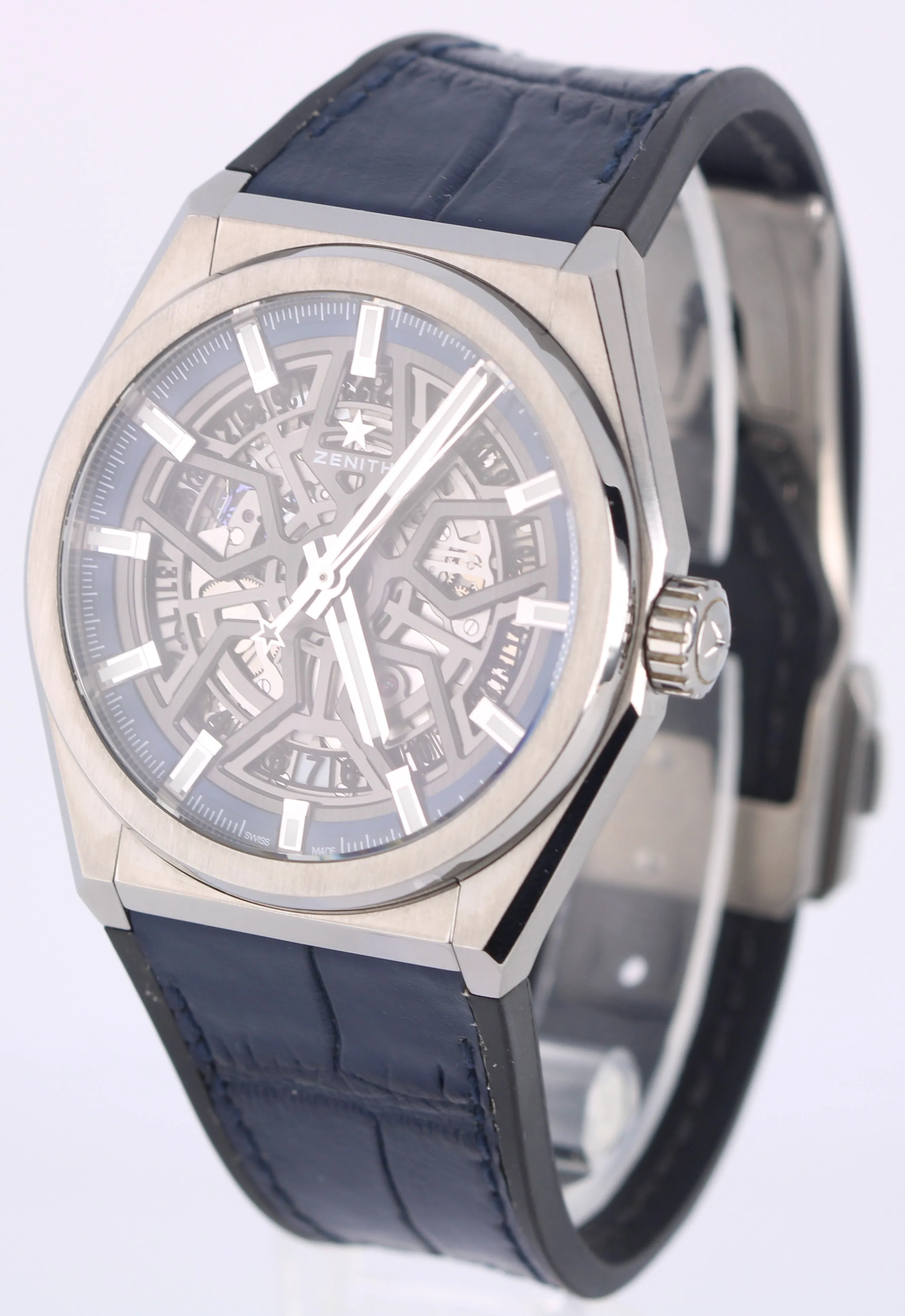 2020 PAPERS Zenith Defy Classic Titanium Blue Skeleton 41mm 95.9000.670 Watch