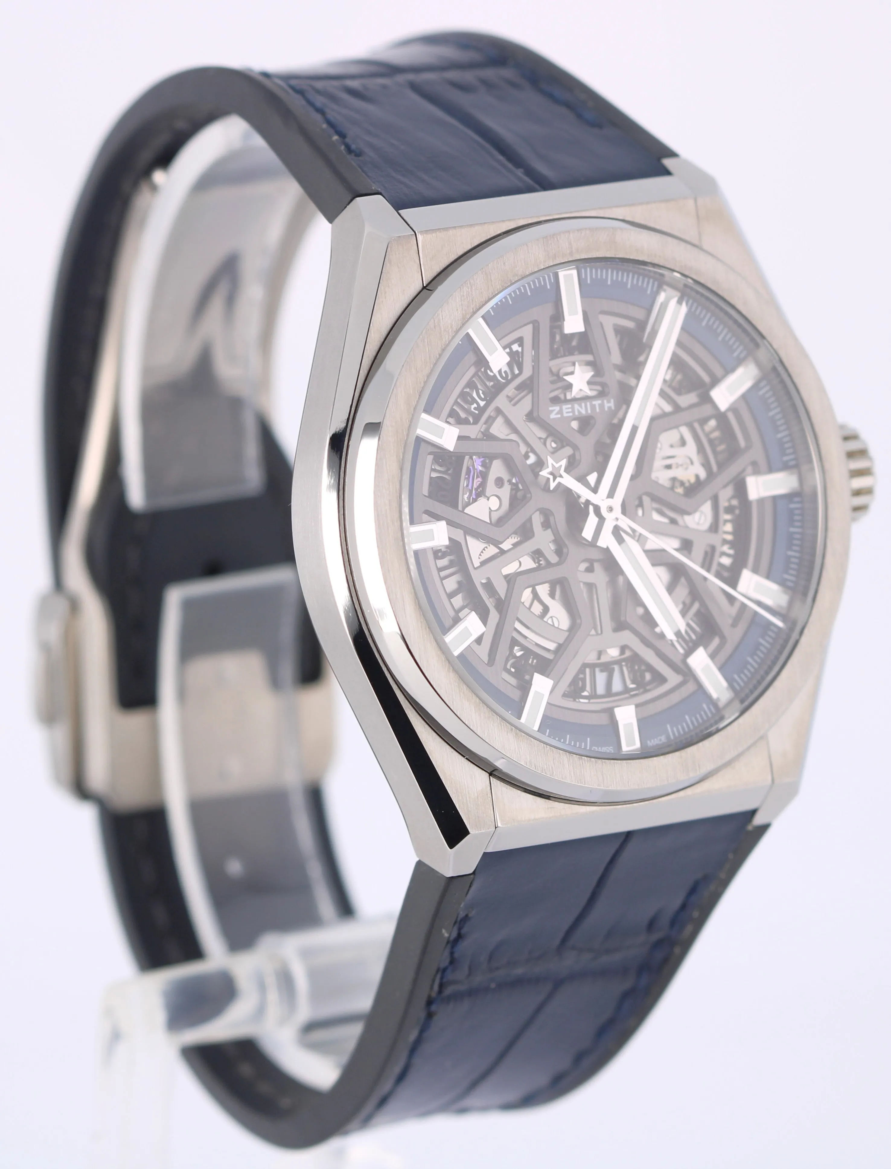 2020 PAPERS Zenith Defy Classic Titanium Blue Skeleton 41mm 95.9000.670 Watch