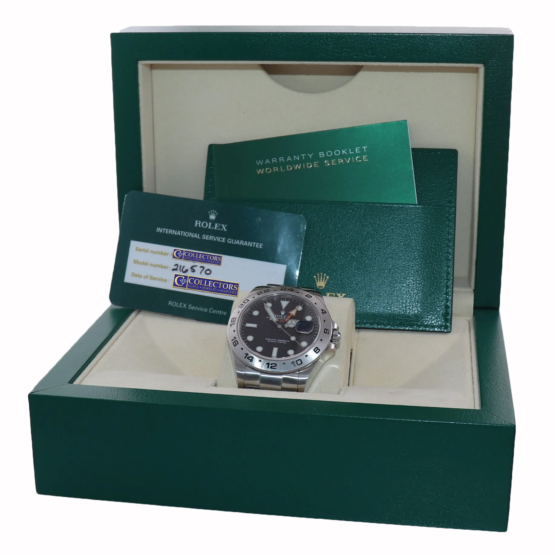 2020 RSC SERVICE Rolex Explorer II 42mm 216570 Black Steel Date Watch Box
