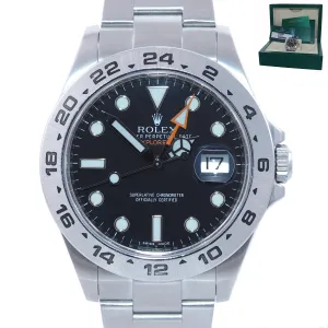 2020 RSC SERVICE Rolex Explorer II 42mm 216570 Black Steel Date Watch Box
