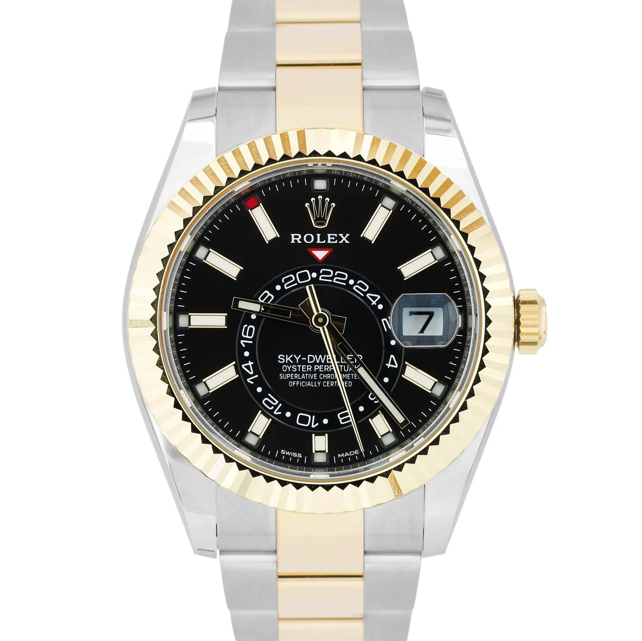 2021 NEW Rolex Sky-Dweller 326933 Black 18K Two Tone Gold Stainless 42mm Watch
