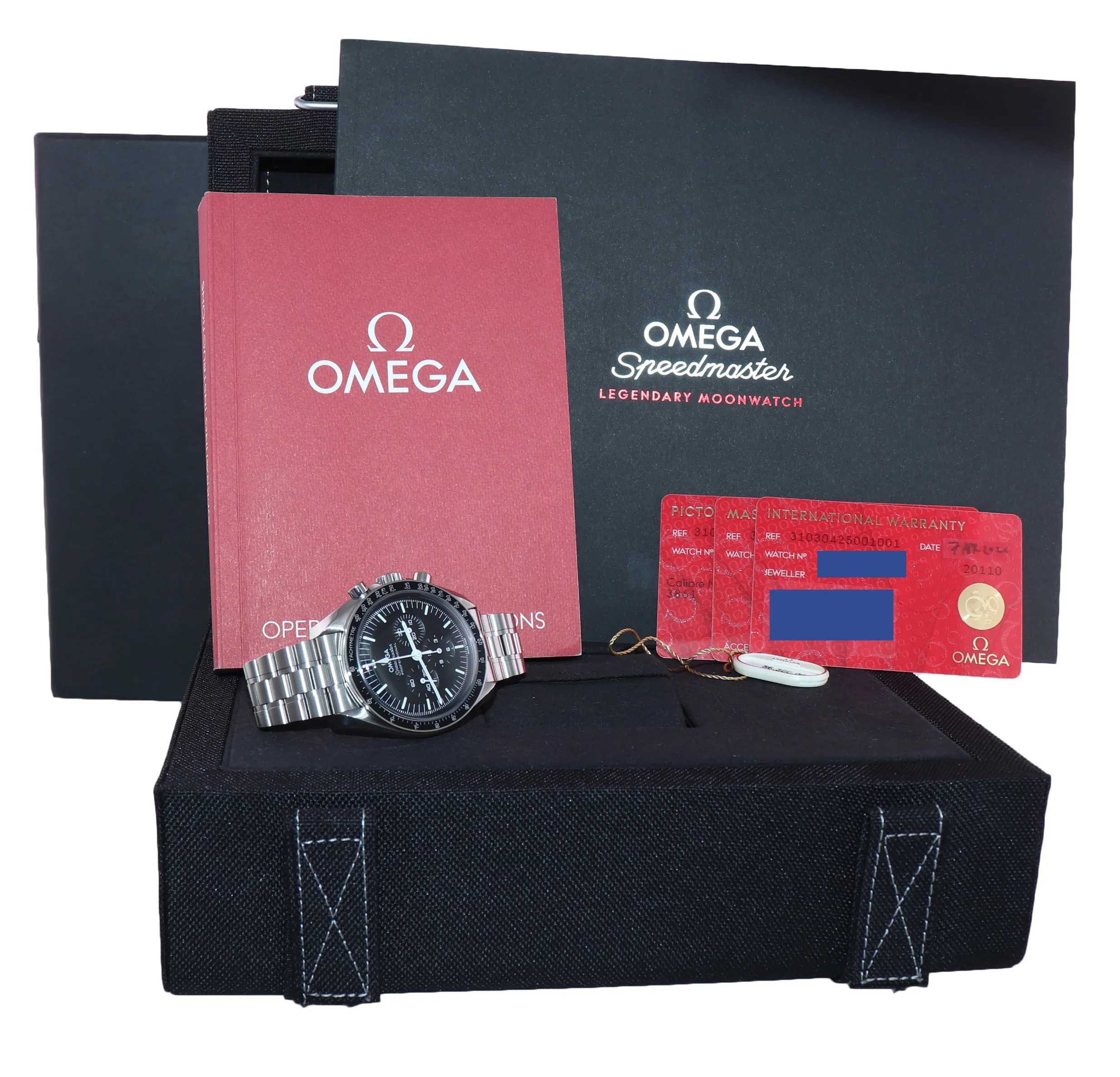 2021 PAPERS NEW Omega Speedmaster 310.30.42.50.01.001 Hesalite Steel 42mm Watch