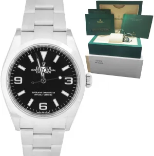 2021 Rolex Explorer I Black 36mm Stainless Steel Oyster Watch 124270 BOX PAPERS
